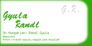 gyula randl business card